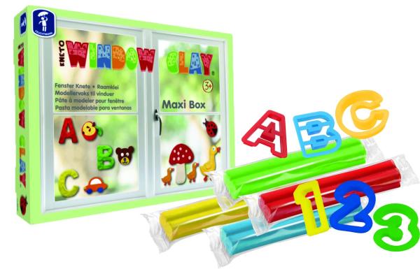 WINDOW CLAY MAXI – Die innovative Fensterknete mit ABC- & Zahlen-Set